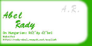 abel rady business card